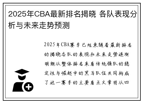 2025年CBA最新排名揭晓 各队表现分析与未来走势预测